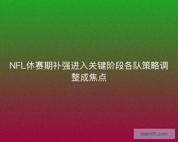 NFL休赛期补强进入关键阶段各队策略调整成焦点
